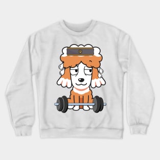 Funny brown dog is exercising Crewneck Sweatshirt